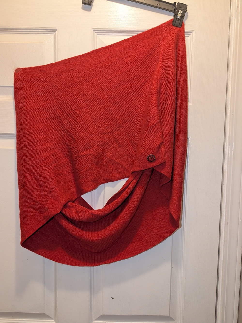 Calvin Klein Red Asymmetrical Knit Skirt
